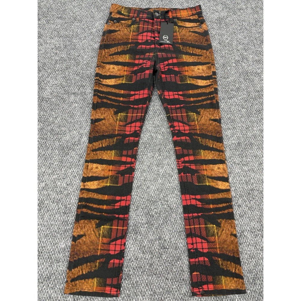 Alexander McQueen Size 26 Skinny Jeans Pants High Rise Tiger Check Tartan MCQ - Picture 2 of 16